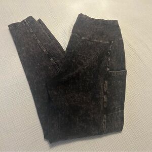 Women's Black Acid Wash Pants